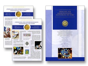Gold-Numisblatt 100-Euro bergang zur Whrungsunion - Einfhrung des Euro