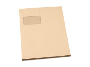 Bild Versandtasche C4 nassklebend braun mit Fenster Blauer Engel