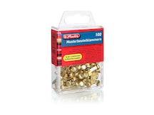 Bild Herlitz Musterbeutelklammern, goldfarben, mit Rundkopf, in 100er-Box