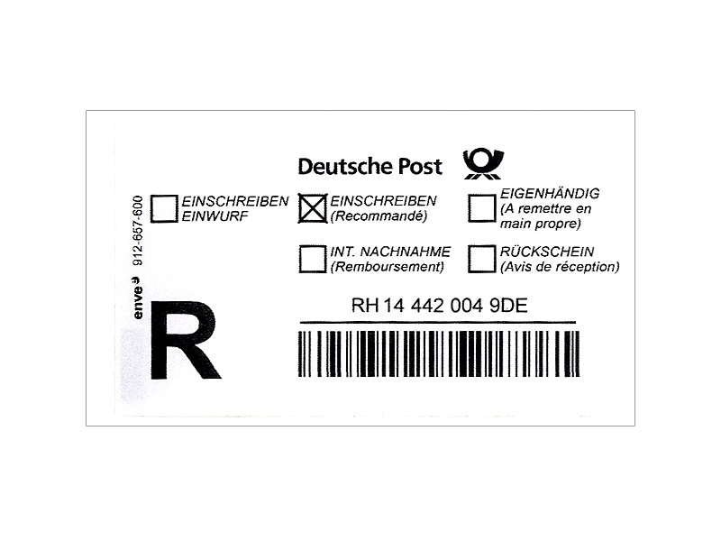 5 Rollen Einschreiben-Label (500 Stück Pro Rolle) – Insgesamt 2.500 Aufkleber, Selbstklebend