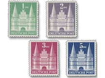 Alliierte Besetzung - Bizone: Die Mark-Werte der Freimarken "Bautenserie" als Typ II