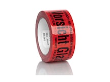 Signal-Packband, rot, Vorsicht Glas