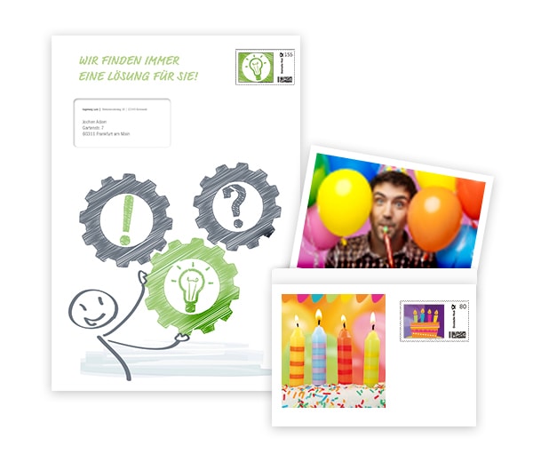 Produktfoto Umschläge mit individueller Briefmarke