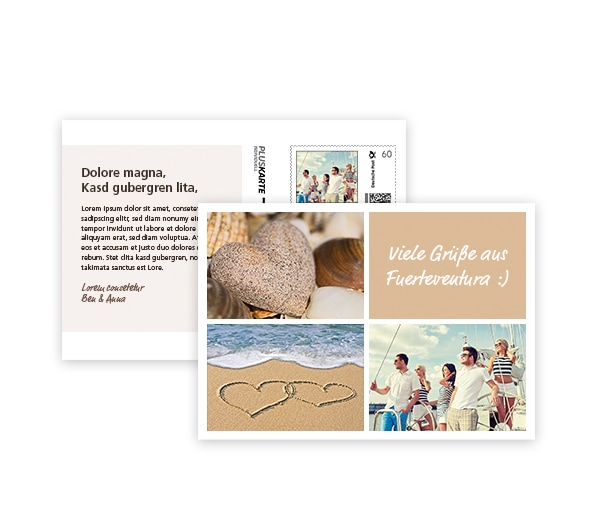 Produktfoto Postkarte mit individueller Briefmarke