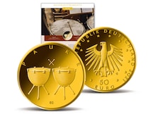 50-Euro-Gold-Numisblatt 2021 "Musikinstrumente - Pauke"
