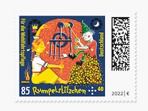 Die Mühsal Rumpelstilzchen und die Müllerstochter bei der Arbeit des Spinnens