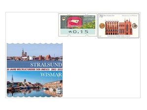 Gedenkbriefumschlag &#034;20 Jahre Weltkulturerbe der UNESCO - Stralsund und Wismar&#034;