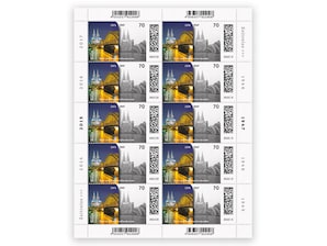 Köln, Briefmarke zu 0,70 EUR, 10er-Bogen