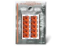 Numisblatt "125. Geburtstag Bertolt Brecht"