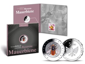 Numisfolder Mnze und Marke: &#034;Rostrote Mauerbiene&#034;