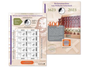 Numisblatt &#034;400 Jahre Rechenmaschine von Wilhelm Schickard&#034;