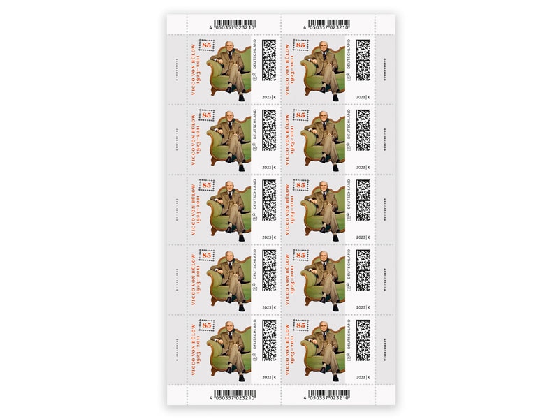 100. Geburtstag Vicco von Bülow, Briefmarke zu 0,85 €, 10erBogen