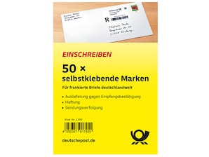 Einschreibenmarke national, selbstklebend, Packung zu 50 Stck