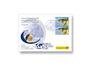 Gedenkbrief World Money Fair 2024: "Mecklenburg-Vorpommern (Knigsstuhl)" 