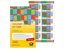 Illustration verschiedener Aspekte des Gesangbuchs auf farbigen Flächen