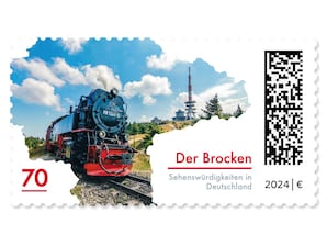 Der Brocken, Briefmarke zu 0,70 EUR, 10er-Bogen