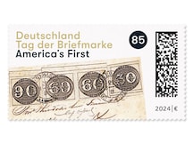 Teilansicht des historischen Briefes mit 4 Briefmarken Ochsenaugen von 1843
