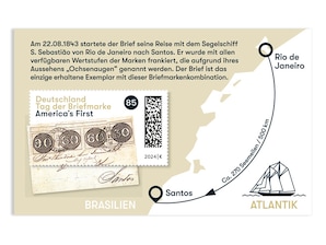 Schtze der Philatelie - America&apos;s First, Briefmarke zu 0,85 EUR, Blockausgabe 