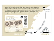 Teilansicht des historischen Briefes mit 4 Briefmarken Ochsenaugen von 1843