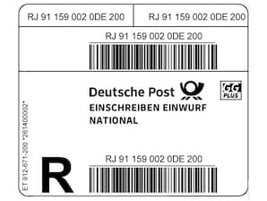 Einschreiben-Einwurf Label Rolle  500 Stck