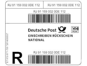 Einschreiben-Rckschein Label Rolle  500 Stck
