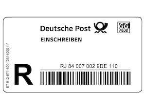 Einschreiben-Label Rolle  1000 Stck National