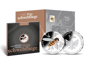 Numisfolder Mnze & Marke: "Hainschwebfliege"