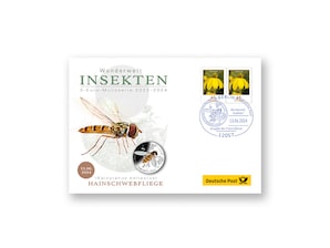 Numisbrief "Hainschwebfliege"