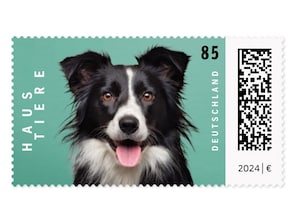 Hund, Briefmarke zu 0,85 EUR, 10er-Bogen