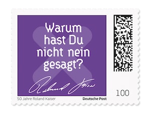 Konzertfoto mit Portrait von Roland Kaiser inkl. Jubiläumslogo und Unterschrift