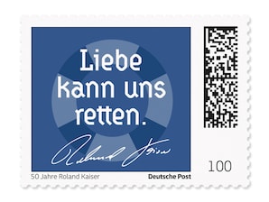 Konzertfoto mit Portrait von Roland Kaiser inkl. Jubiläumslogo und Unterschrift