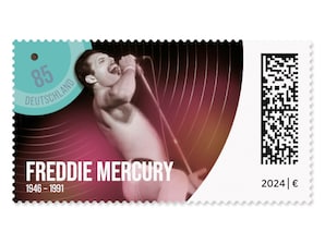 Freddie Mercury, Briefmarke zu 0,85 EUR, 10er-Bogen