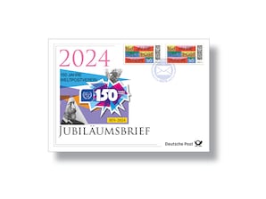 Jubilumsbrief "150 Jahre Weltpostverein"