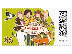 Die Schule der magischen Tiere, nassklebende Briefmarke zu 0,85 EUR, 10er-Bogen