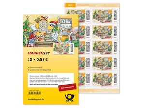 Markenset Weihnachten fr Kinder - Weihnachtsbckerei, Briefmarke zu 0,85 EUR, 10er-Set