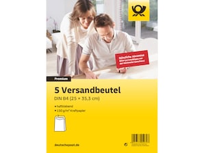 Bild Versandbeutel B4 haftklebend braun ohne Fenster 5er Set