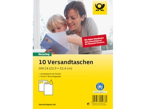 Bild Versandtasche C4 nassklebend braun mit Fenster Blauer Engel