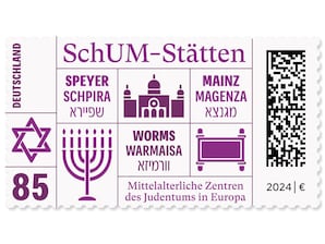 SchUM-Sttten Speyer, Worms und Mainz, Briefmarke zu 0,85 EUR, 10er-Bogen