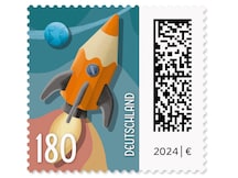 Raketenpost, Briefmarke zu 1,80 EUR, 10er-Bogen