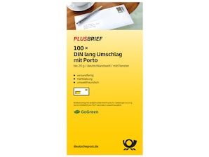 Plusbrief 0,95 EUR mit Matrixcode, DIN lang mit Fenster, 100er-Set