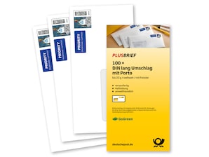 Plusbrief 1,25 EUR DIN lang mit Matrixcode - mit Fenster, 100er-Set