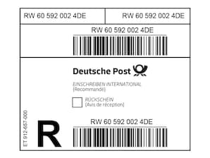 Einschreiben Label International, 500 Stk.