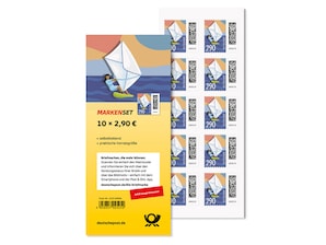 Markenset Windsurfbrief, Briefmarke zu 2,90 EUR, 10er-Set