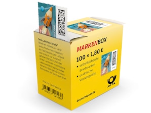 Markenbox "Raketenpost", Briefmarke zu 1,80 EUR, 100er-Box