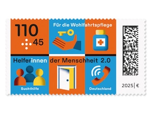 Helferinnen und Helfer der Menschheit 2.0 - "Suchthilfe", Briefmarke zu 1,10 + 0,45 EUR, 10er-Bogen
