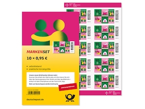 Markenset "Helferinnen und Helfer der Menschheit 2.0 - Obdachlosenhilfe", Briefmarke zu 0,95 + 0,40 EUR, 10er-Set