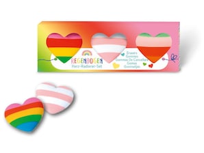 Moses Herz-Radierer-Set "Regenbogen"