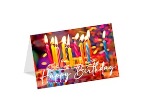 Glckwunschkarte "Happy Birthday" Kerzen