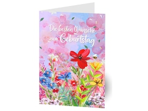 Glckwunschkarte "Die besten Wnsche zum Geburtstag"