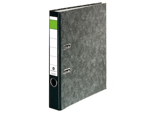 Falken, Wolkenmarmor-Ordner, 5 cm, grner Balken